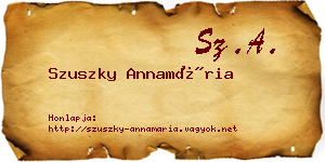 Szuszky Annamária névjegykártya